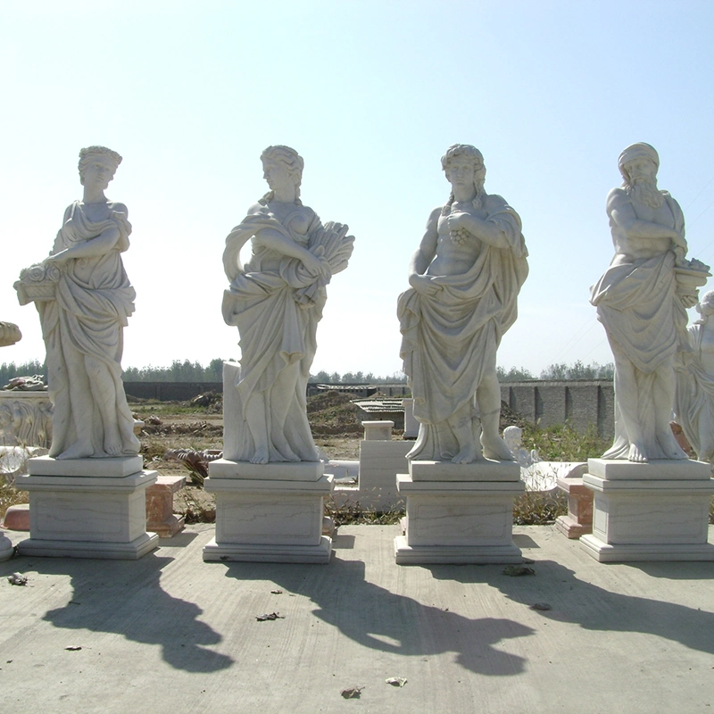 Statue de Dieu grecque classique de taille de vie personnalisée rouge naturel Marchand en gros de statue féminine de marbre quatre saisons