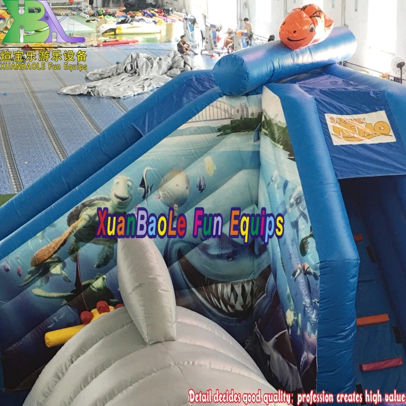 Outdoor Inflatable Toy Shark Jumping Bouncer, Inflatable Fun City Playground/ Sea World Inflatable Bouncer for Toddler