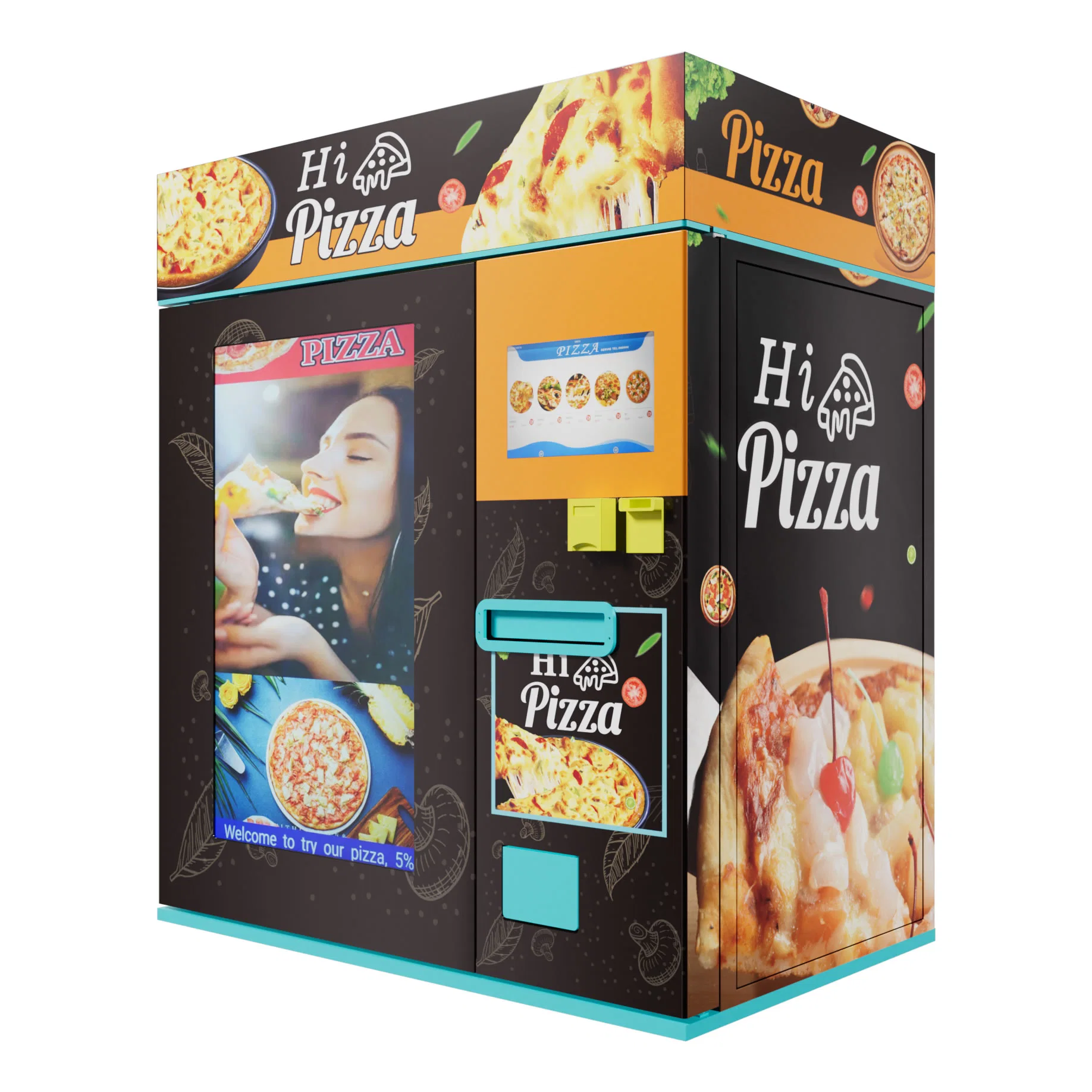 Outdoor-Business Self-Service Fast Food Making Machine Vollautomatische Pizza Verkaufsautomaten