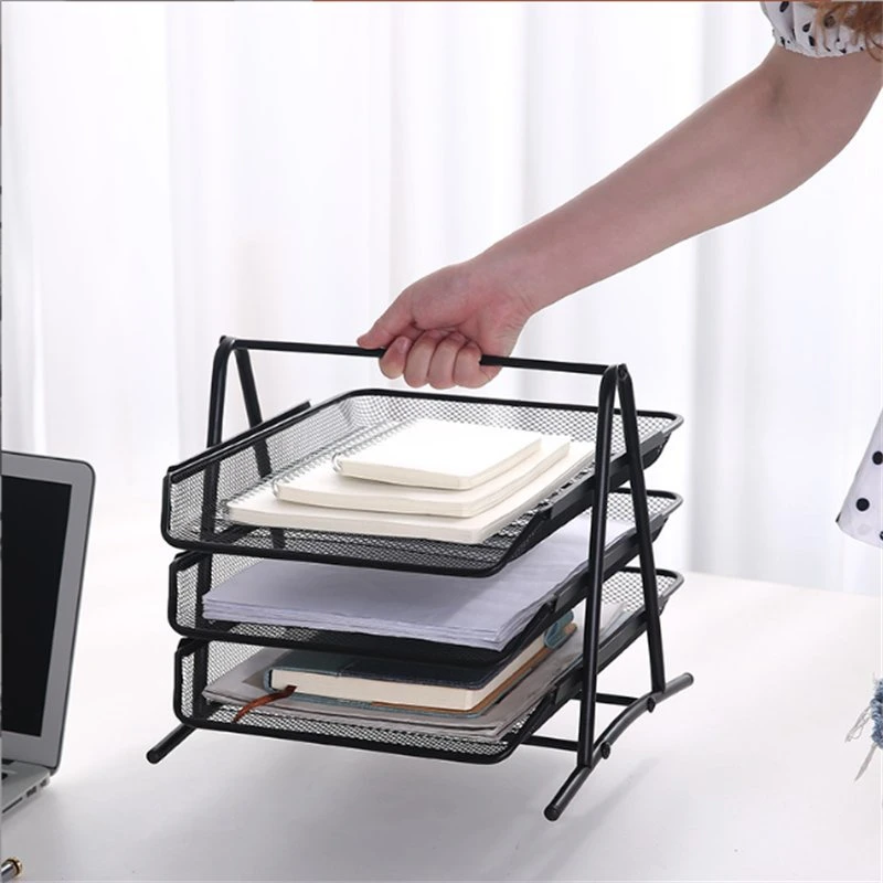 Desktop A4 Metal Storage Management Rack Iron Mesh