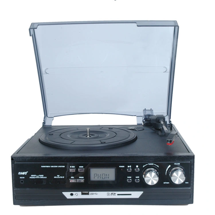 LCL Stock Multi-Function Retro Vinyl Record Phonogram with Stereo Cassette Tape Player