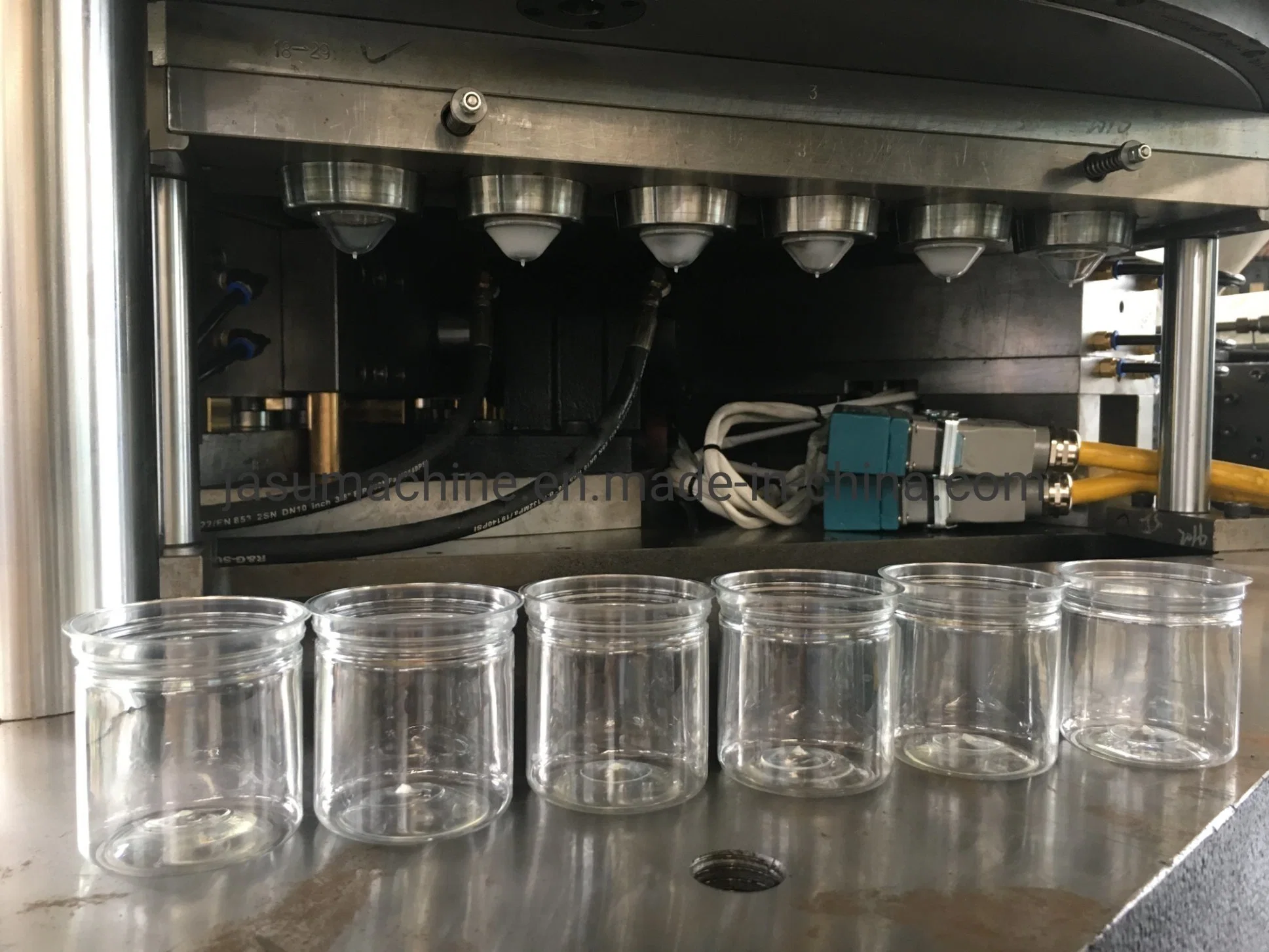 High Speed 4cavity Plastic Wide Neck 90mm Pet Jar Cans Making machine Full Automatic Plastic Injection Blow Moulding PETG Jars Cans Stretch Blow Molding Machine