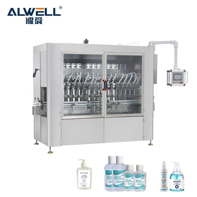 Automatic Pneumatic 4 Heads Hand Sanitizer Gel Alcohol Bottle Filling Sealing Machine