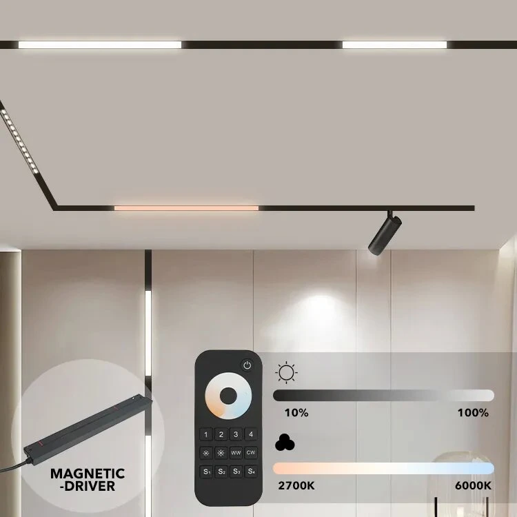 48V Linear Magnetic Track Light Rail Spot Magnet Recessed LED Track Lighting