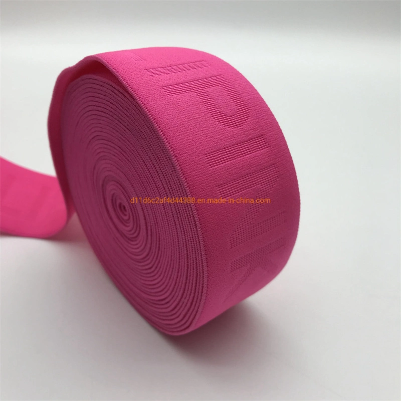 Quality Soft Customized Embossed Logo Band Underwear Elastic Jacquard Webbing Band Tape for Men Boxer Waistbands