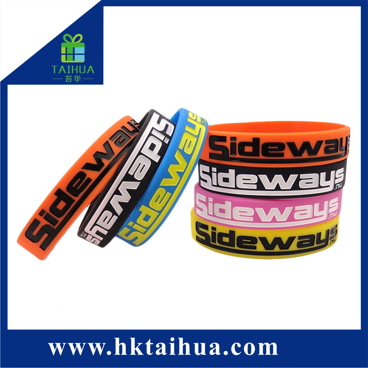 Fashion Customized Embossed Color Filled Silicone Wristband/Bracelet