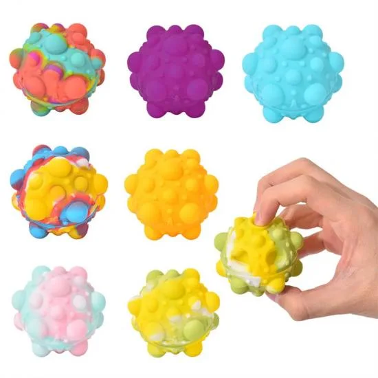 Squeeze Ball 3D Silikon Push Bubble Spielzeug Pop Fidget Stress Ballspielzeug