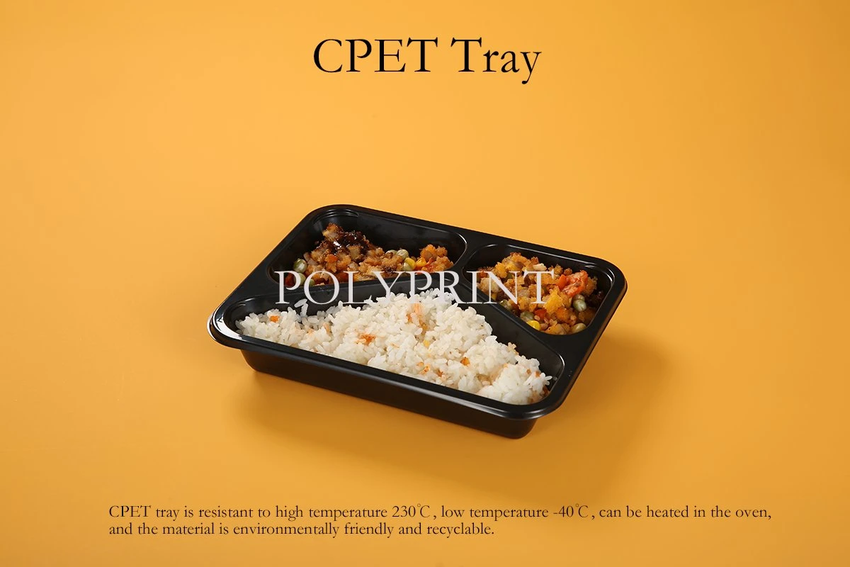 Compartment Disposable Plastic Food Packing Bento Lunch Box Cpet Salad Tray Catering Container