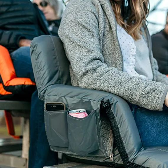 Sièges de gradins avec dossier et coussin large, chaise pliante inclinable imperméable pour l'extérieur.