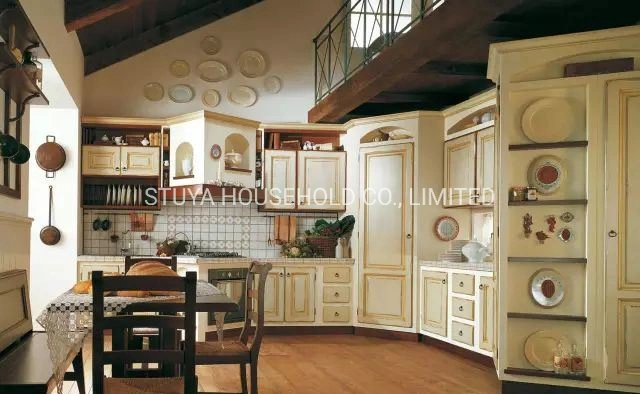 Europe Standard Dining Room Furniture Solid Wood Kitchen Cabinet