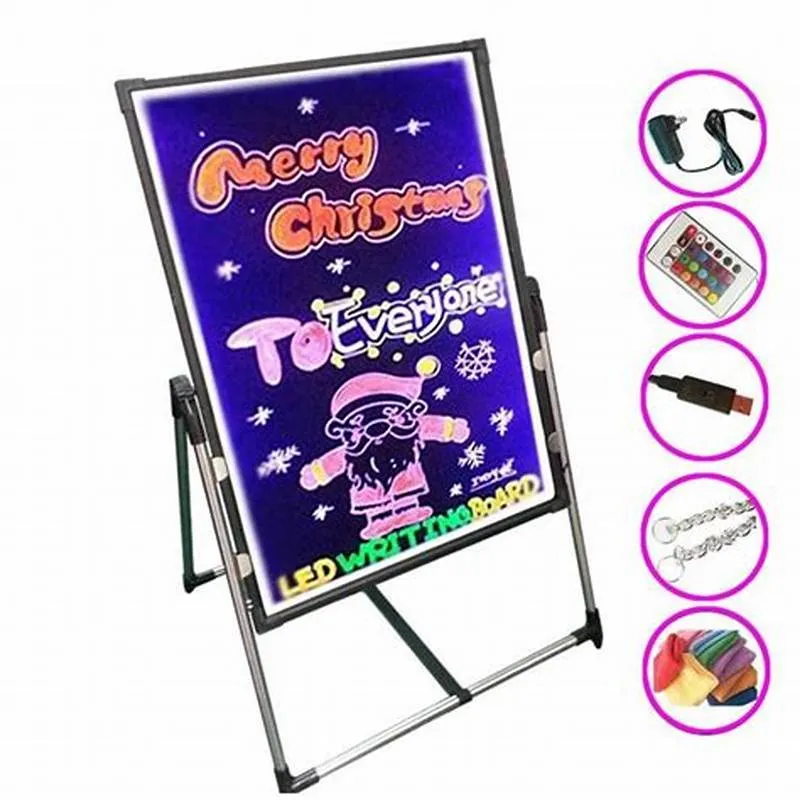 Black White Children Classroom Magnetic Portable LED Writing Board