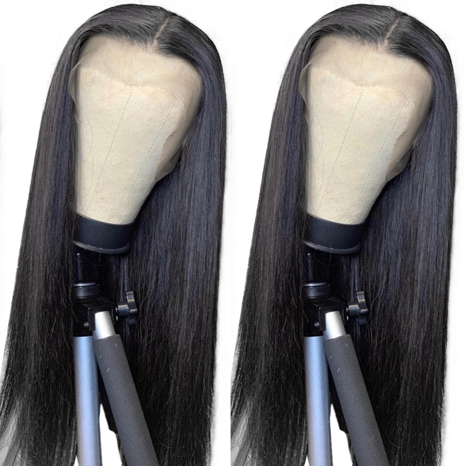 Middle Part Lace Wig 30inch T Part Straight Lace Part Wig 13*1 Remy Brazilian Straight Human Hair Wig Pre Plucked with Baby Hair