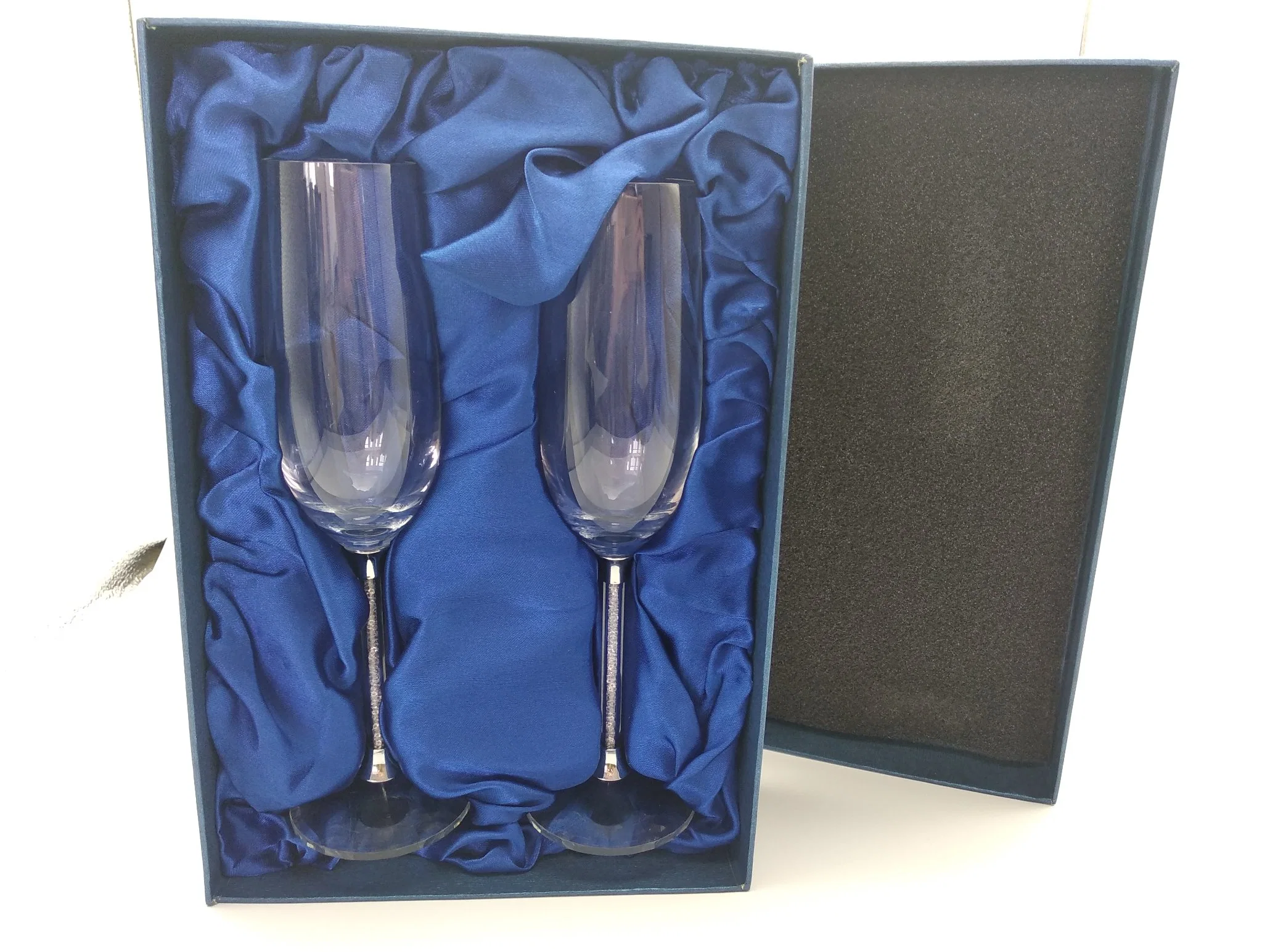 Crystal Diamond Wine Glass Champagne Glasses Gift Box Set Custom Logo Champagne Flutes