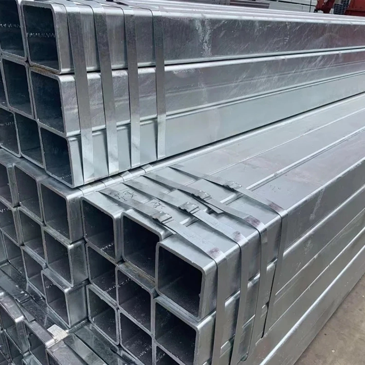 Tubo rectangular galvanizado previamente laminados en frío Plaza soldado / Tubo de acero rectangulares/metro/sección hueca