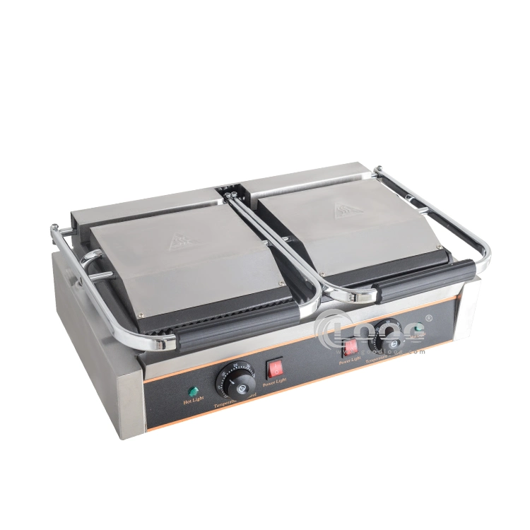 Portable Two Burners Commercial Kitchen Equipment Non Stick Grooved Griddles Oven Stove Cast Iron Flat Top Chicken Barbecue Grills