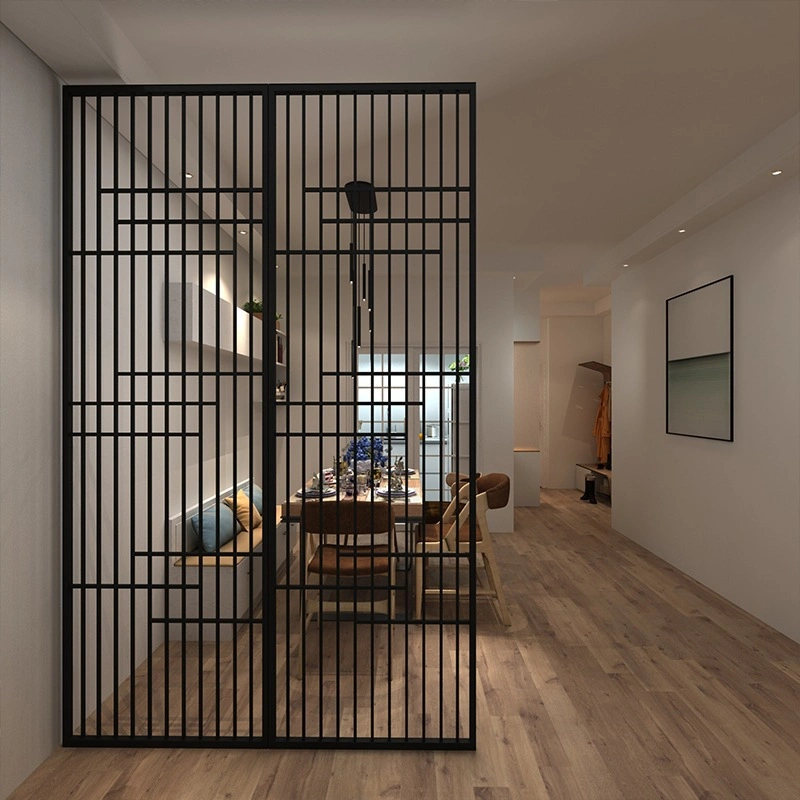 Nordic Style Black Stainless Steel Metal Hanging Room Divider Screen