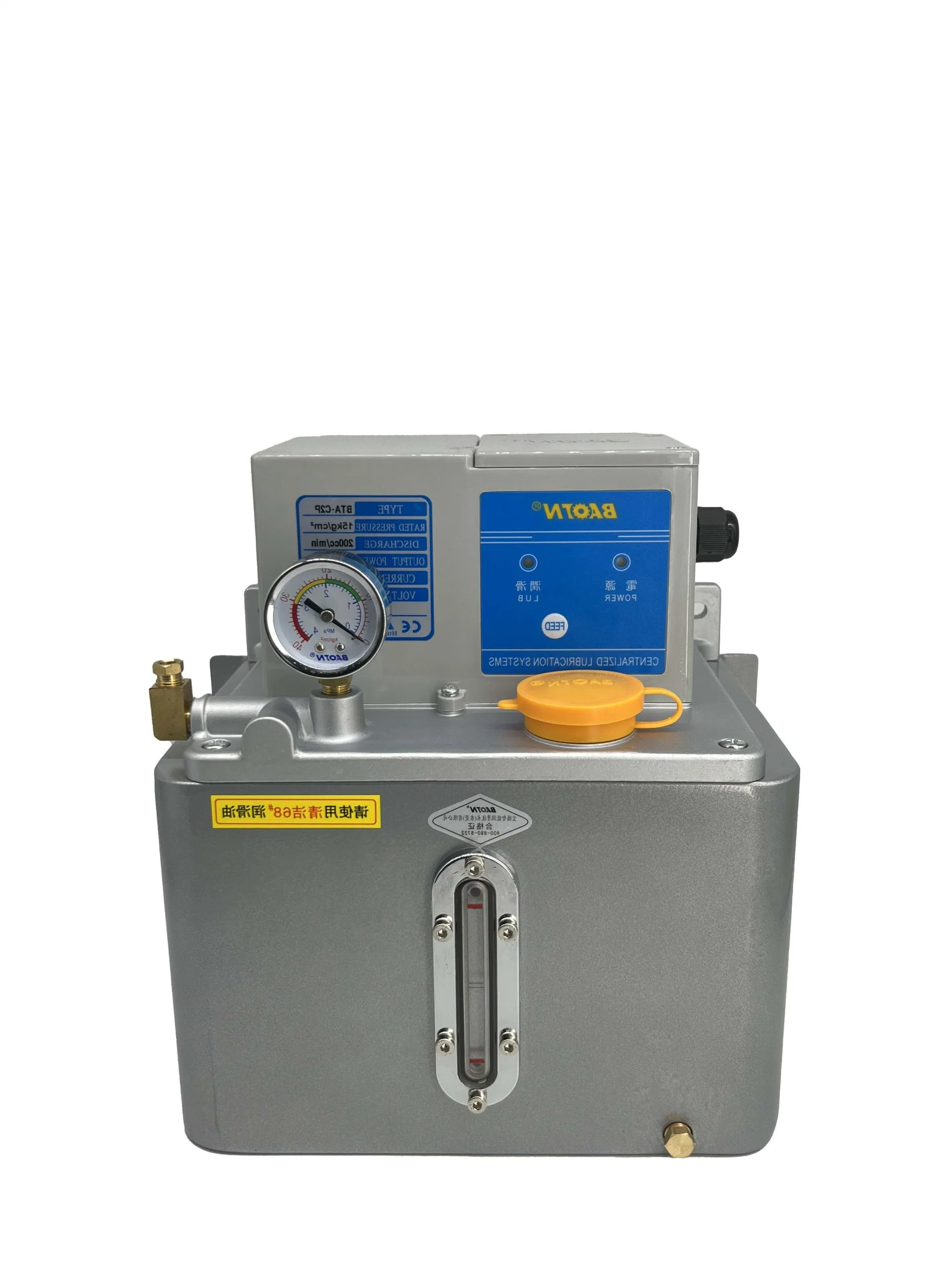 Baotn 8L tanque de aceite metálico sin dispositivo de retorno de aceite PLC Control del sistema de lubricación central de la bomba de lubricación de aceite fino