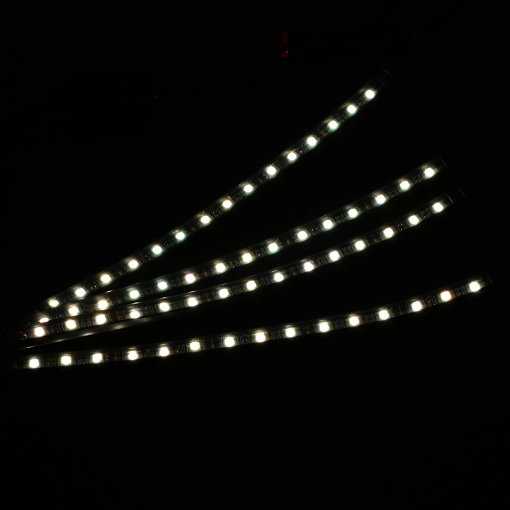 D'autres phares de voiture 4pcs 15voiture LED Accessoires de décoration ambiance pied de la lumière de la musique sans fil Contrôle vocal voiture Accessoires de décoration lumière