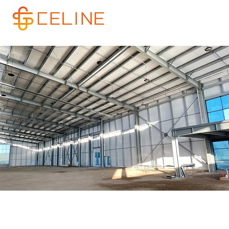 Q235 Q355 H Section Galvanized Metal Construction Prefab Prefabricated Frame Industrial Building Workshop Steel Structure with Painted Sandwich Panel
