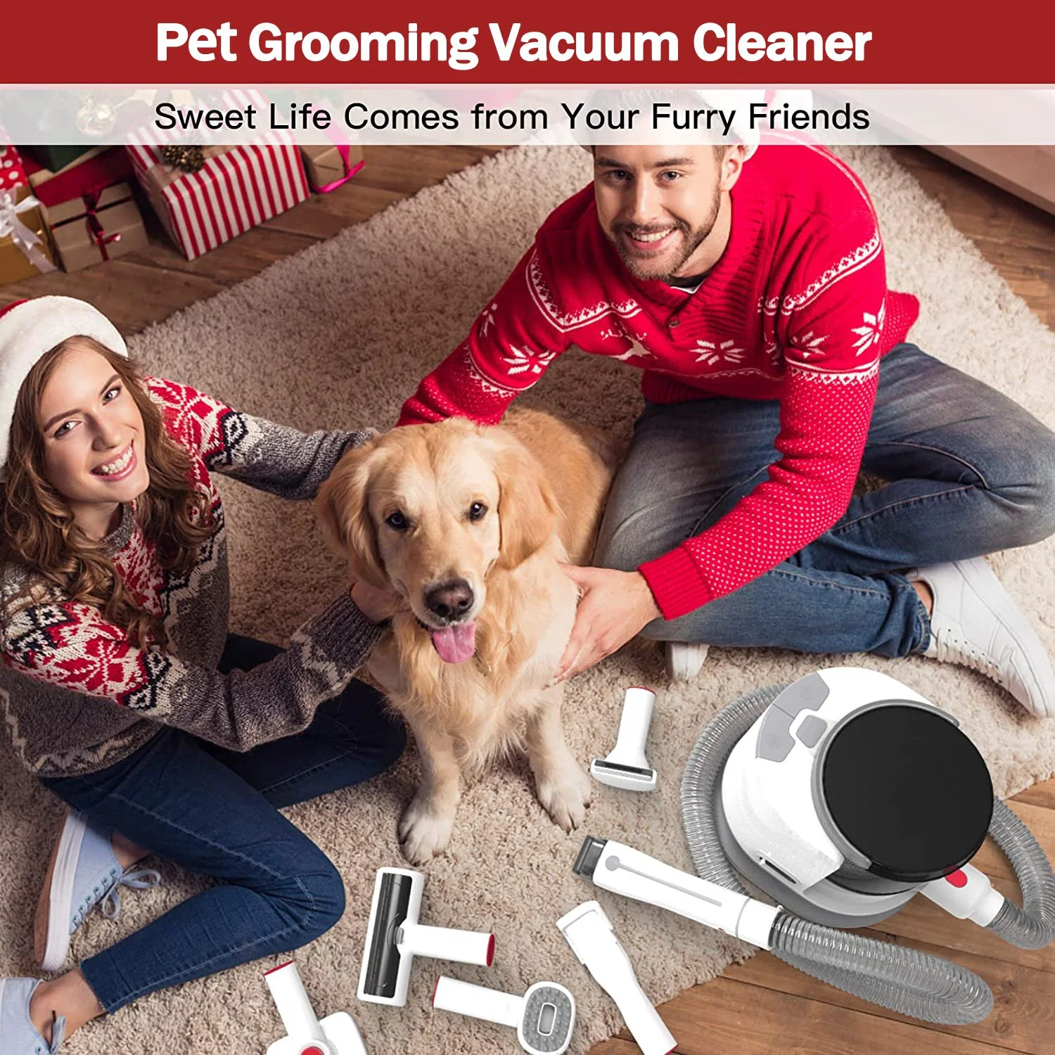 12kpa Multifuctional 2 Levelss Control Electric Pet Grooming Vacuum Cleaner with Grooming Tools Kits