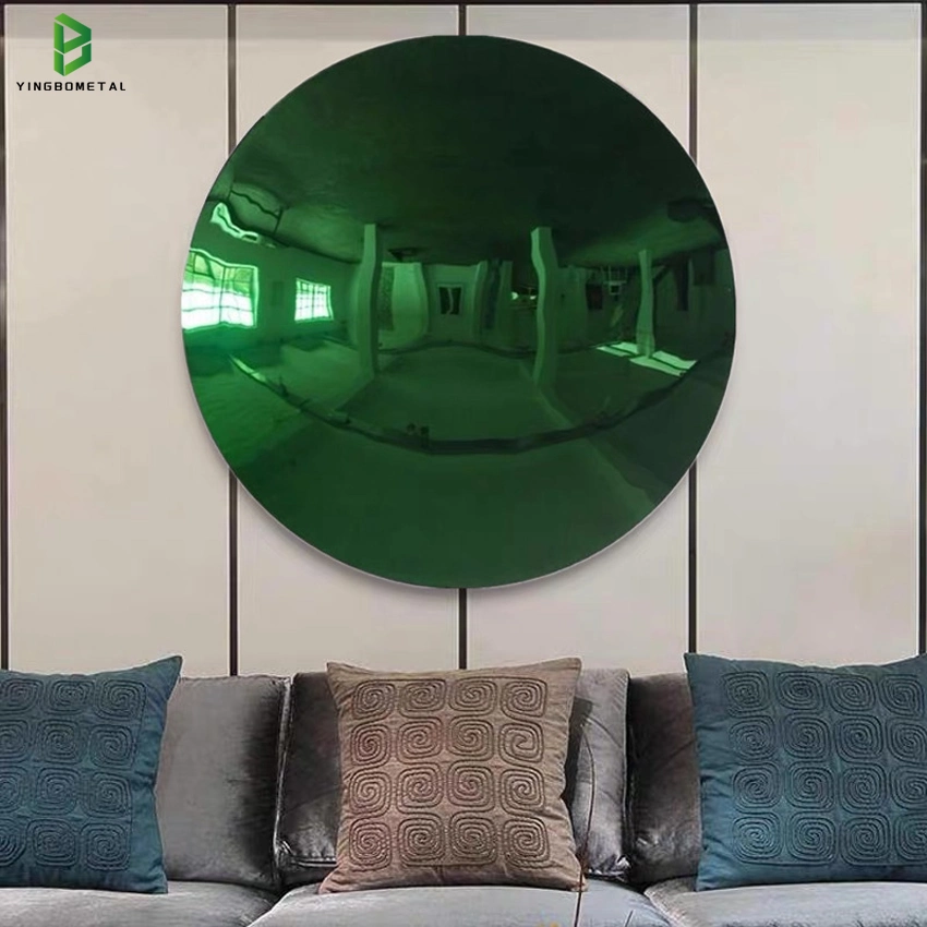 Concave Mirror Polished Contemporary Sculpture Stainless Steel Sculptures Interior Metal Wall Decor