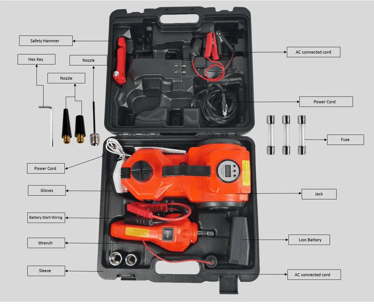 5 em 1 Kit Automática Portáteis Carro Hidráulico tomada elétrica.