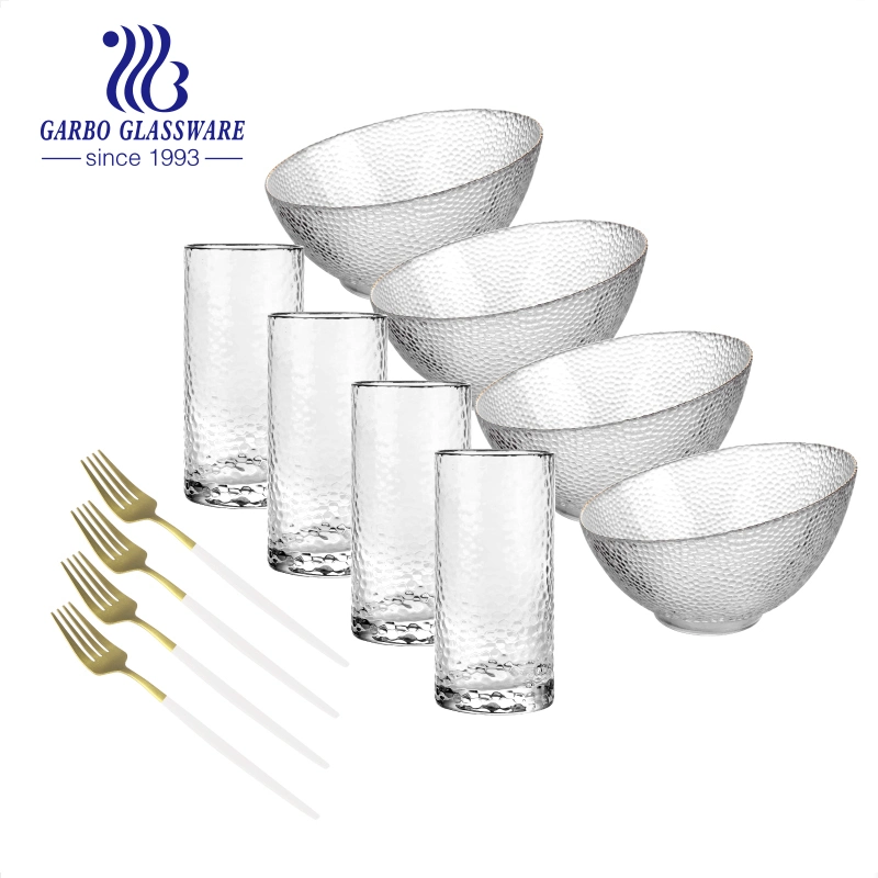 Hot Selling Ceramic Tableware 12PCS Porcelain Dinner Set with Plate and Bowls Tumblers Ceramic Bowls