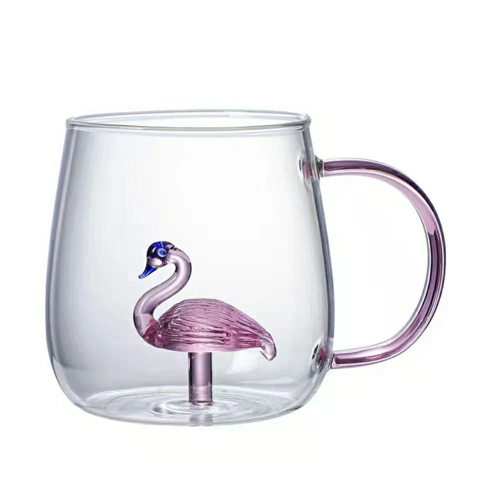 Cartoon Animal Shape Borosilicate Glass Mug Single Layer Hot Coffee or Cold Juice Cup