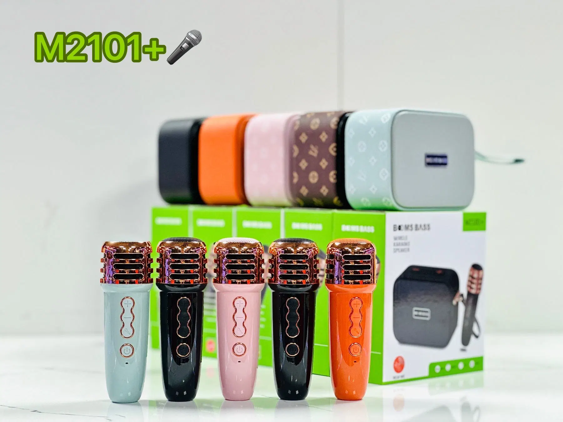Novo conjunto de microfone com altifalante Bluetooth com banda portátil de áudio KTV sem fios e LD-M2101 KTV Home Karaoke_Preto