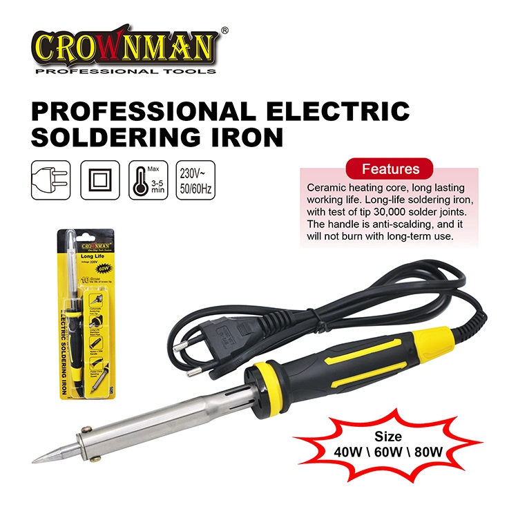 Crownman Electric Tools, 40W/60W/80W Electric Soldering Iron with Soft Rubber Handle