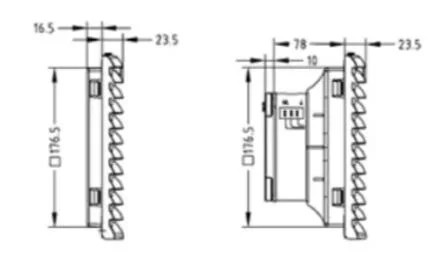 115 230V AC-Austrittsfilter Axial Elektrischer Ventilator Kühlung DC Abluftventilator