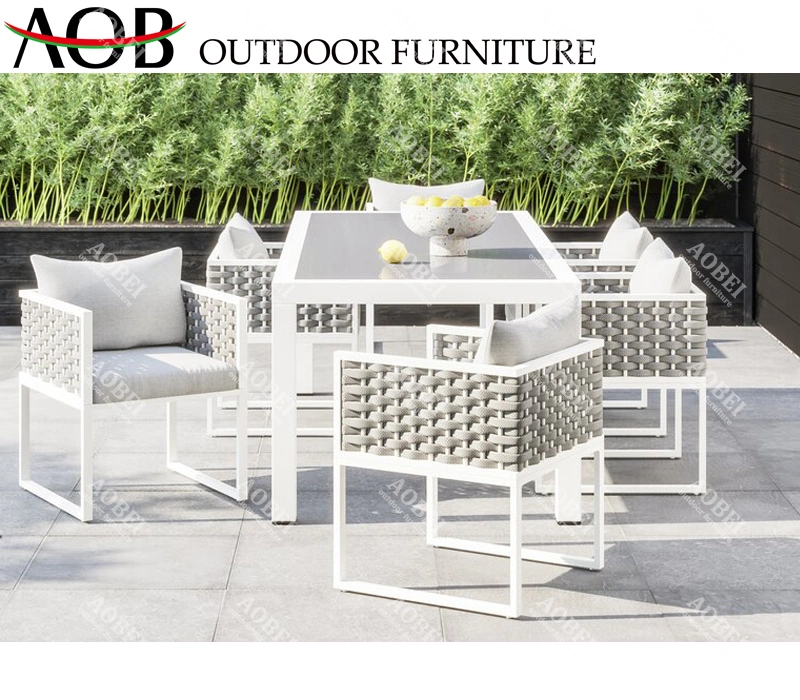 Modern Garden Exterior Home Outdoor Hotel Bar Beach Restaurant Fabric Dining Chair Table Furniture Set