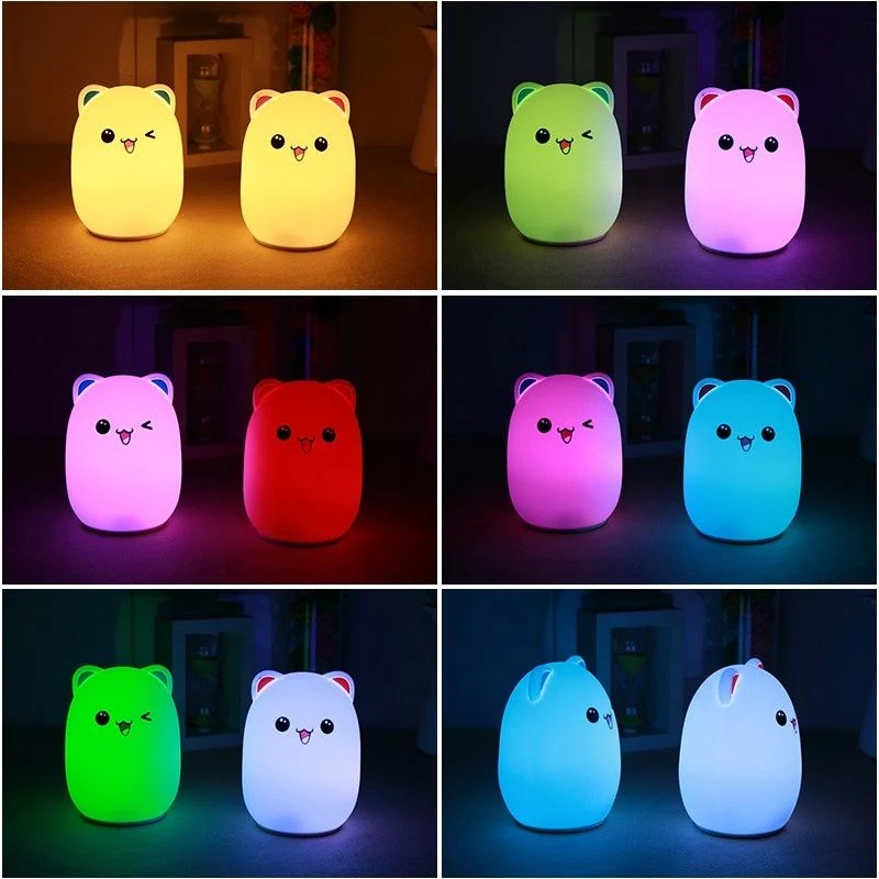 Colorlife Bear Night Light Silicone Christmas Gift for Kids Toy
