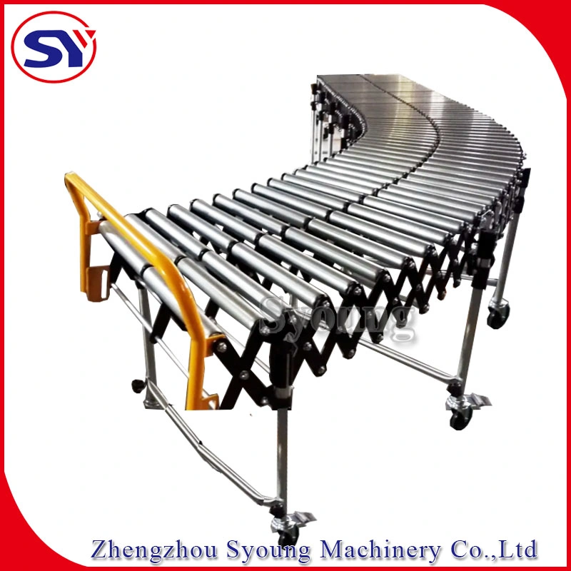 Skate Wheel Flexible Conveyor Telescopic Roller Conveyor for Truck Container Loading Unloading