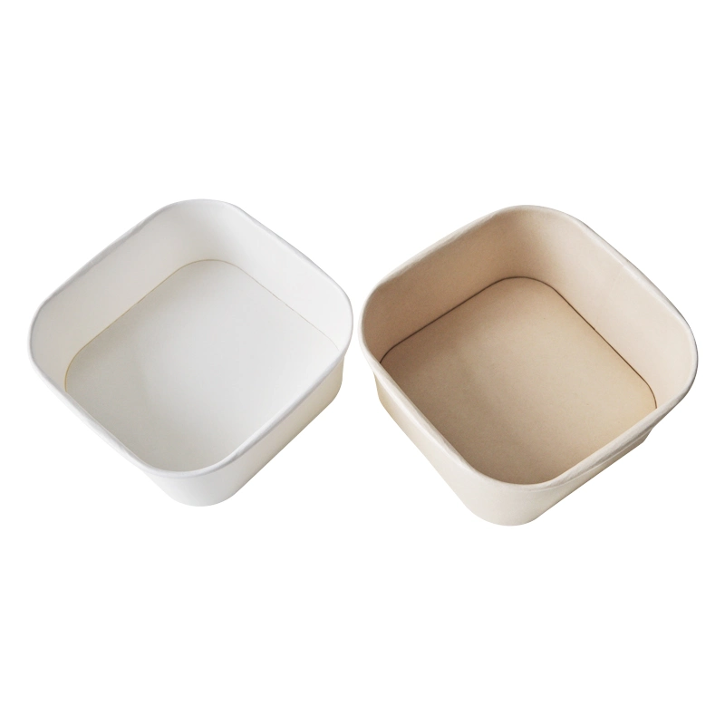 Eco Friendly Take Away China Anbao Rectangle Paper Bowl Disposable