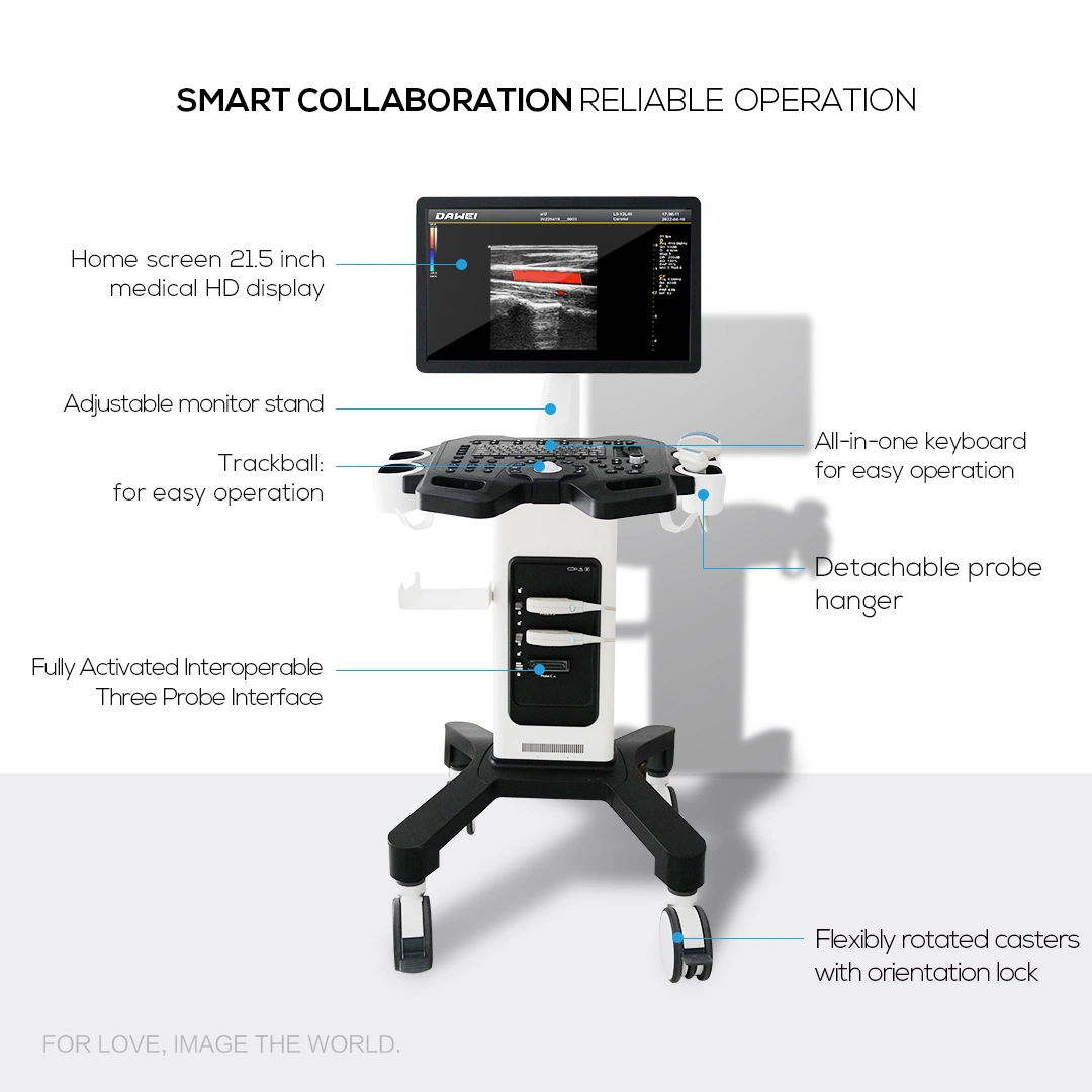 Dawei CE Certified Hospital Trolley Ultrasound Dw-F3