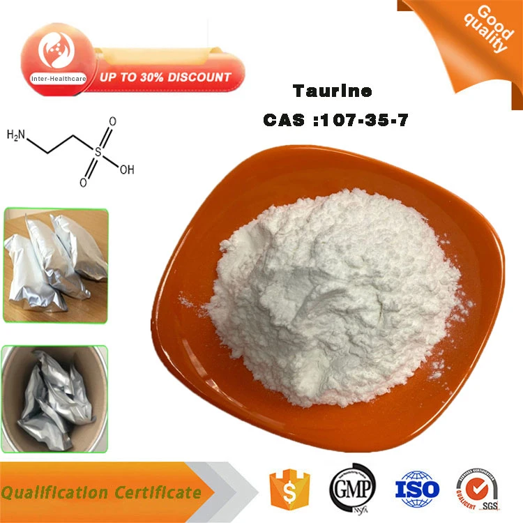 Polvo de Taurina de aminoácidos aditivos alimentarios de alta pureza CAS 107-35-7 Taurina