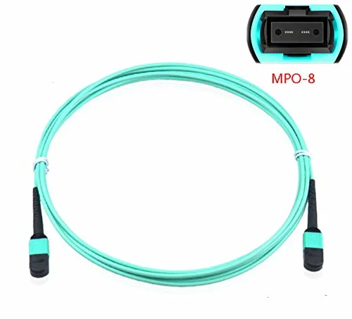 MPO/PC auf MPO/PC LWL Patchkabel, Kissu 6ft/2m Patchkabel, Multimode, OM3, 40g MPO Kabel für QSFP+Transceiver MTP, Aqua