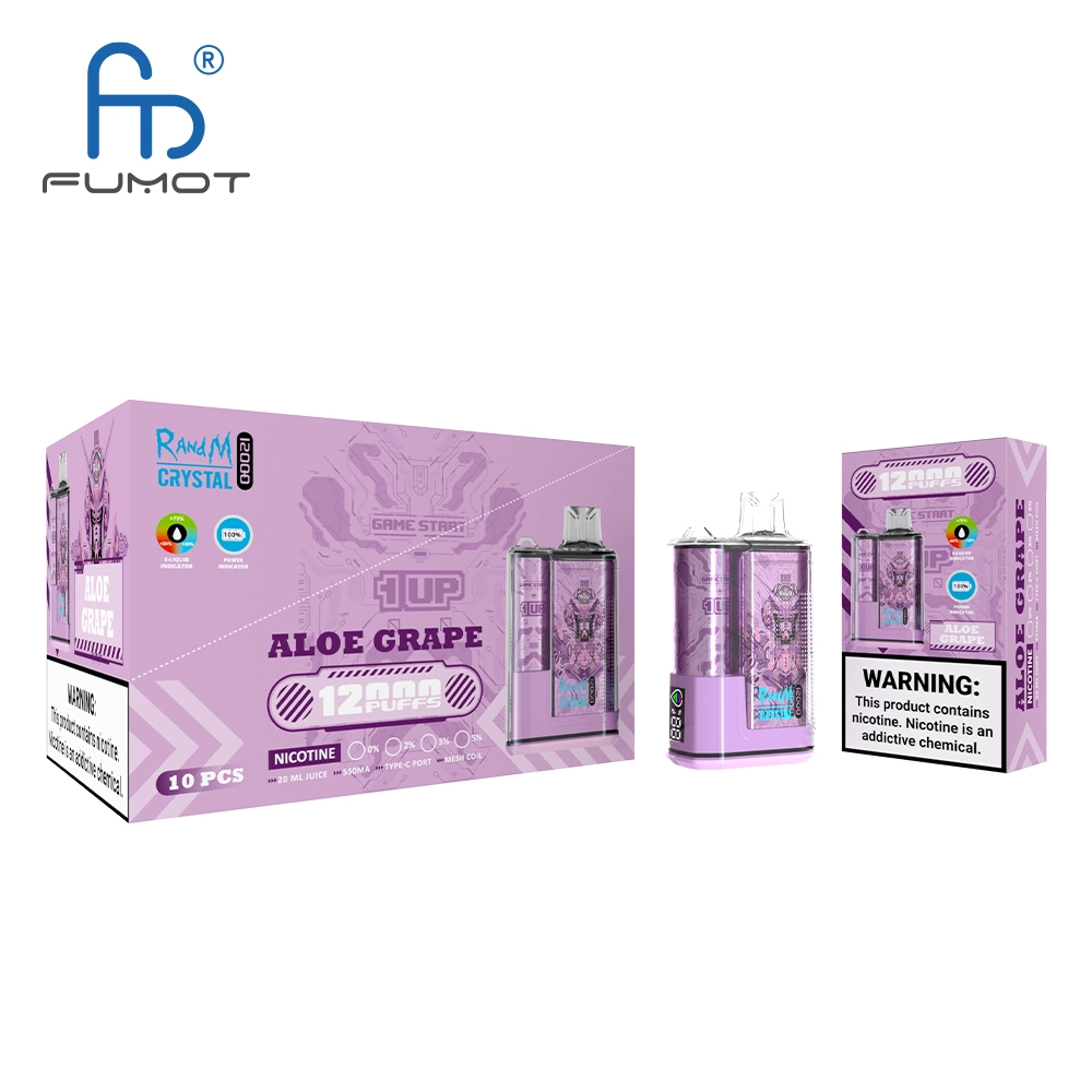 Fumot New Crsystal 12000 Puffs Vape Box Oil and Battery Indicator 12K Puff