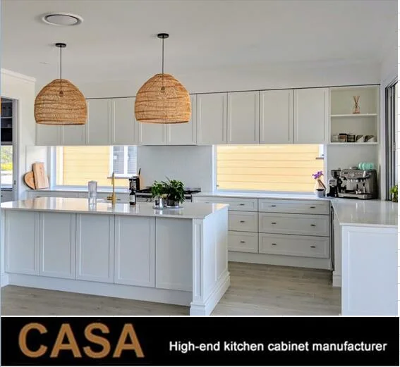 Высококачественная роскошная домашняя мебель Custom White Wood Shaker Kitchen Шкафы