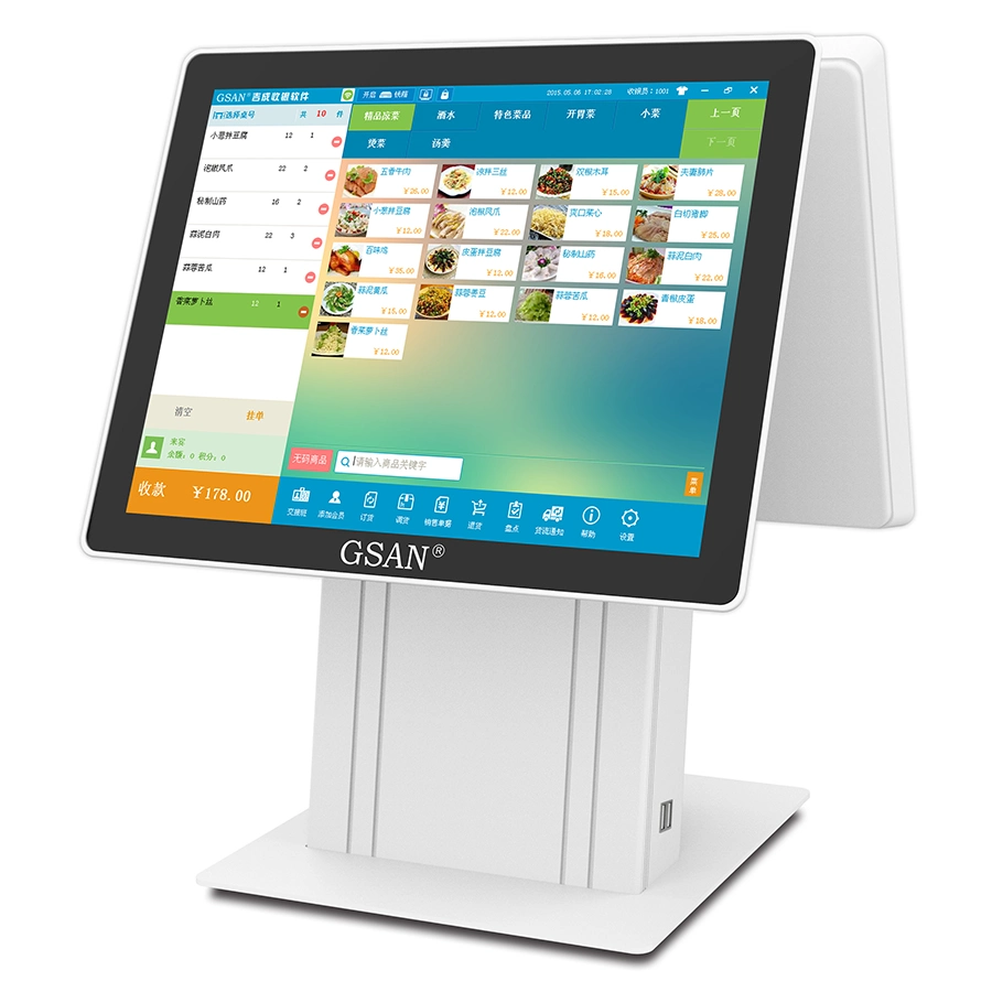 شاشة POS Terminal Financial Dual Screen All in One Touch Screen POS