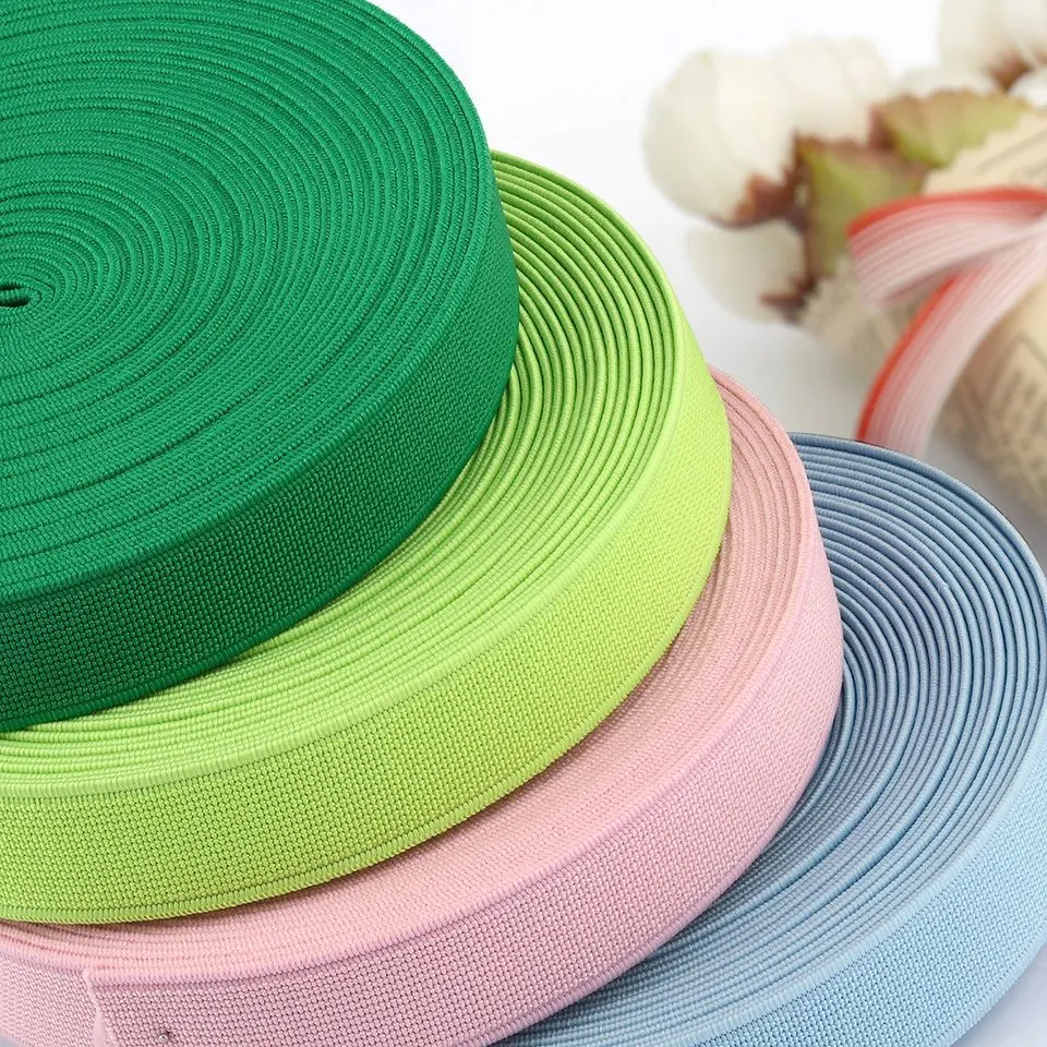 Custom 2 Inch 1 Inch Wide Elastic Band Green Twill Elastic Band Mil Spec Elastic Webbing Tape