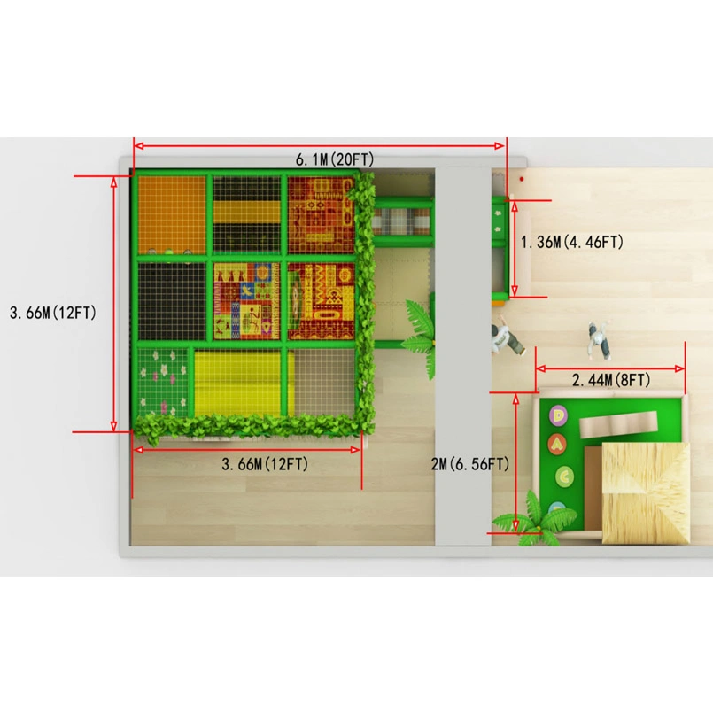 Colorful Jungle Themed Indoor Playground Structure for Kids Play Centre