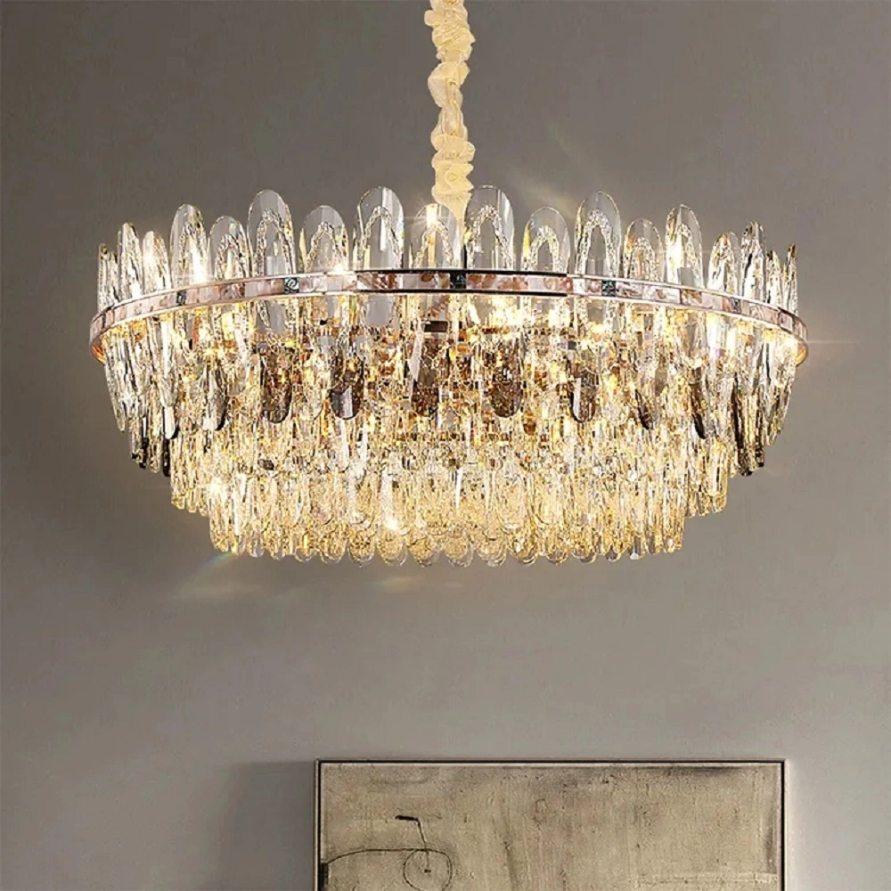 Contemporary Style Indoor Decoration Chandelier Living Room Dining Room LED Crystal Pendant Light