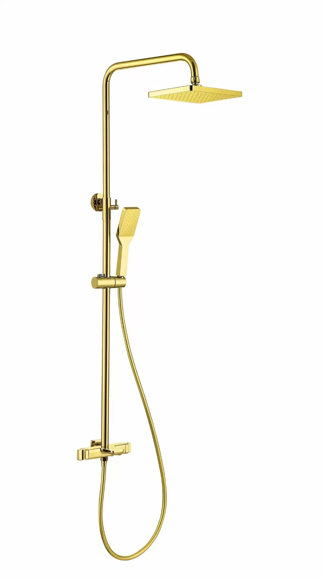 New Design Model Brushed Gold Fashion with Handle Sprayer Head Luxury Bathroom Shower Mixer