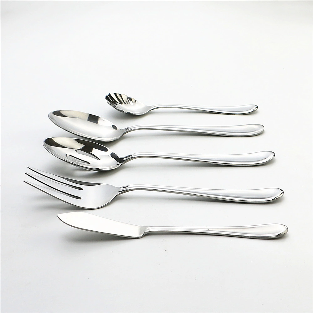 Elegant Stainless Steel 20PCS Cutlery Set with Wooden Box Include Serving Set