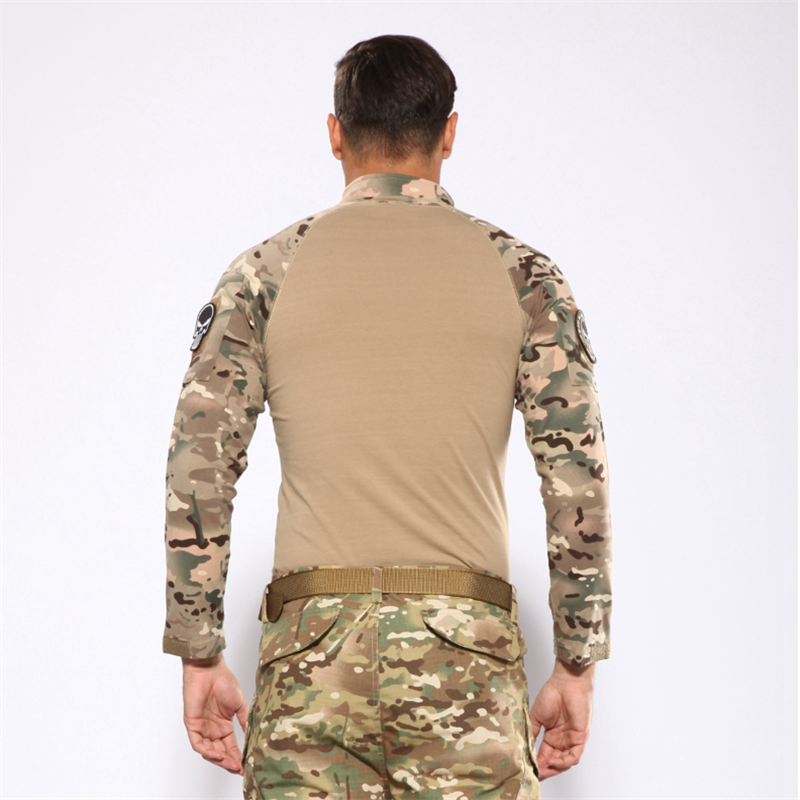 New Camouflage Knitted Men's T-Shirts Slim Fit Field Mens Clothing