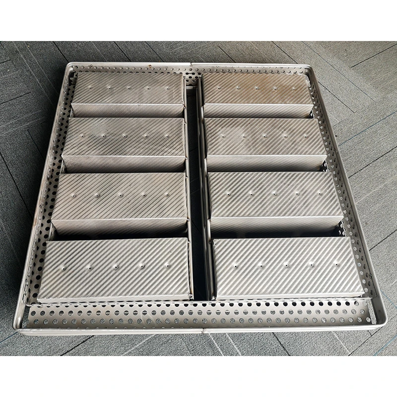 8 Geschlitzte Antihaftbeschichtete Aluminiumtischlitzpfanne Aus Geriffeltem Stahl 3 Träger Brotlaibe Pfanne Backblech Brotformen Brotbacken Toastbox