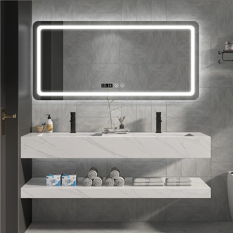 Newstar moderno Nano Blanco mármol Piedra contador mármol mármol baño Piso Vanity de pared superior