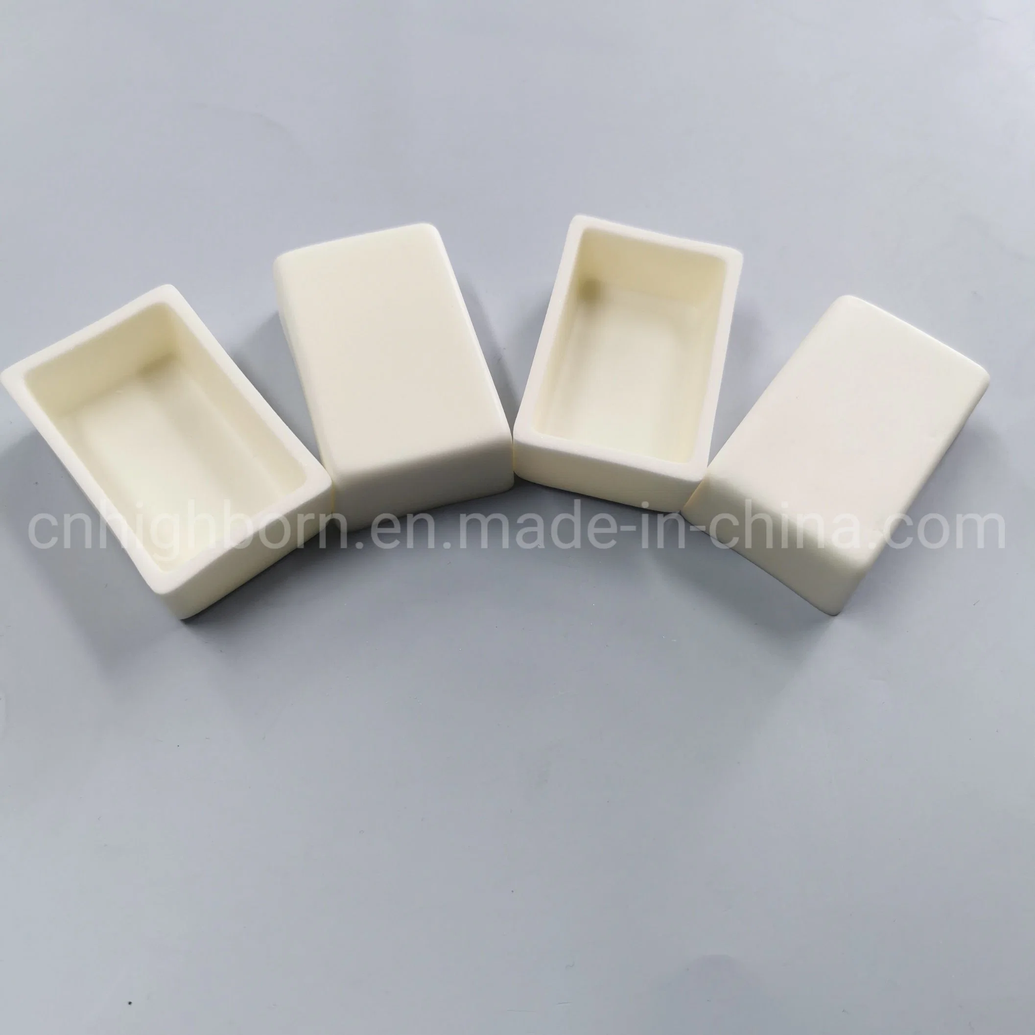 Industrial High Temperature Resistance Customized 99Al2O3 Alumina Ceramic Melting Boat Crucibles Used for Clay Firing